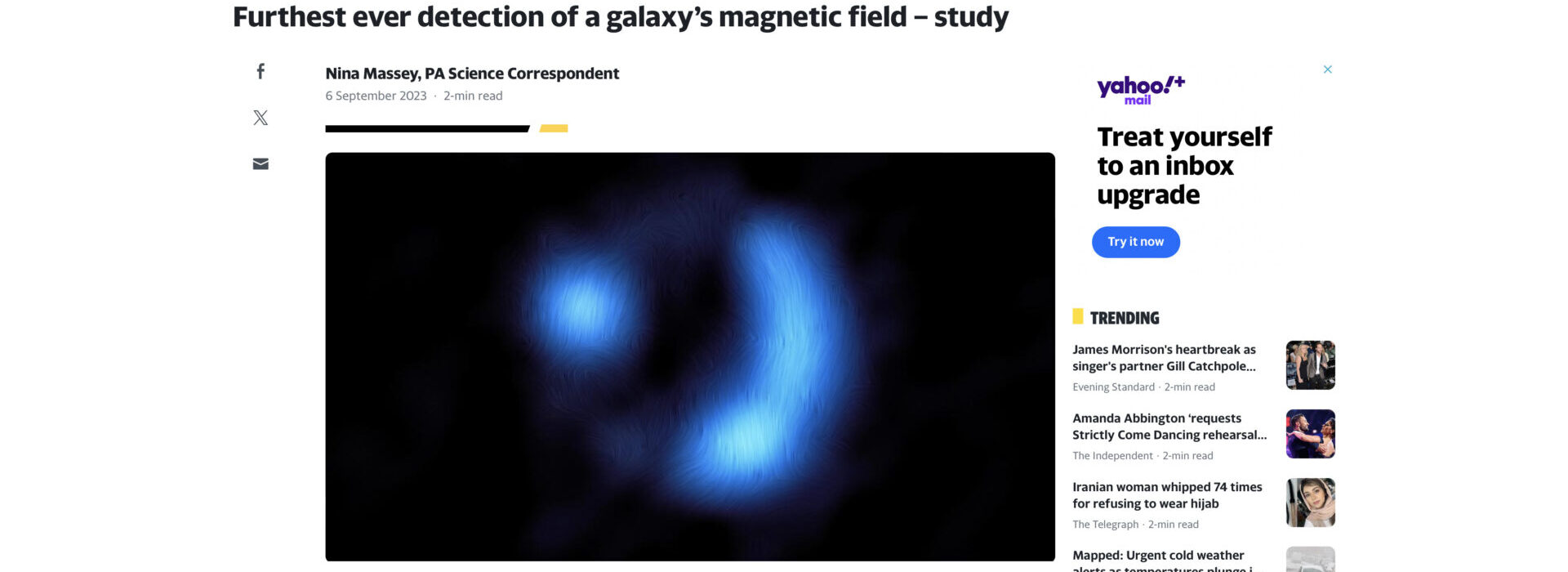 Furthest ever detection of a galaxy’s magnetic field – study